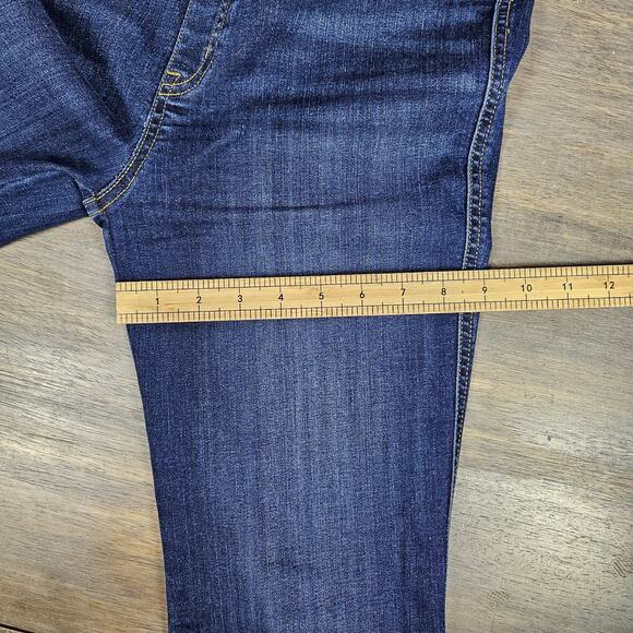 Spanx Jean-ish Bootcut Pants Medium Dark Wash Stretch Pull-On Denim Look - Picture 9 of 10